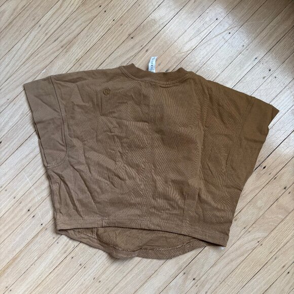 Lululemon Heavyweight Cotton Mock-Neck T-Shirt in Tan - Picture 8 of 9